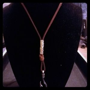 Men's fishhook necklace or choker ADJUSTABLE